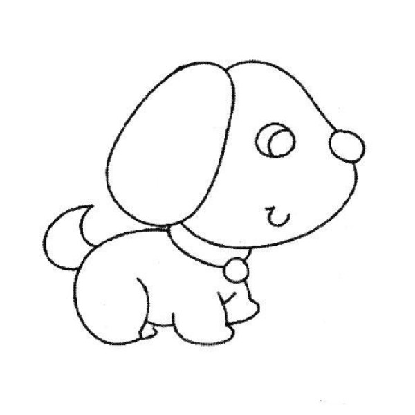 Cute cartoon puppy simple drawing