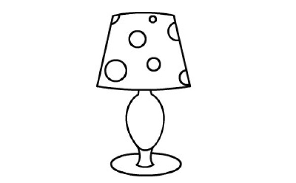 How to draw table lamp with simple strokes for children