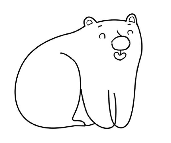 Simple drawing tutorial of the honest big bear