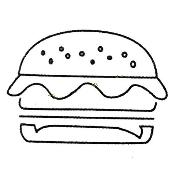 Complete collection of hamburger simple strokes and drawing steps