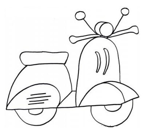 Simple strokes of beautiful small motorcycle