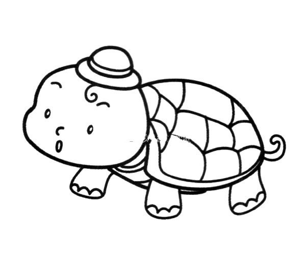 Simple strokes of turtle baby pictures