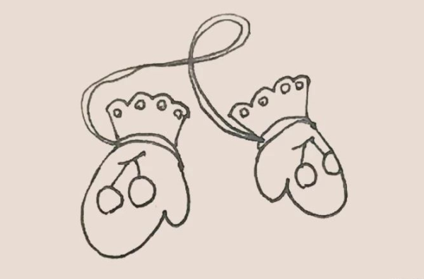 Simple drawing of cotton gloves