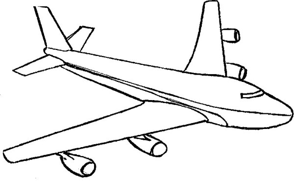 Passenger aircraft simple strokes