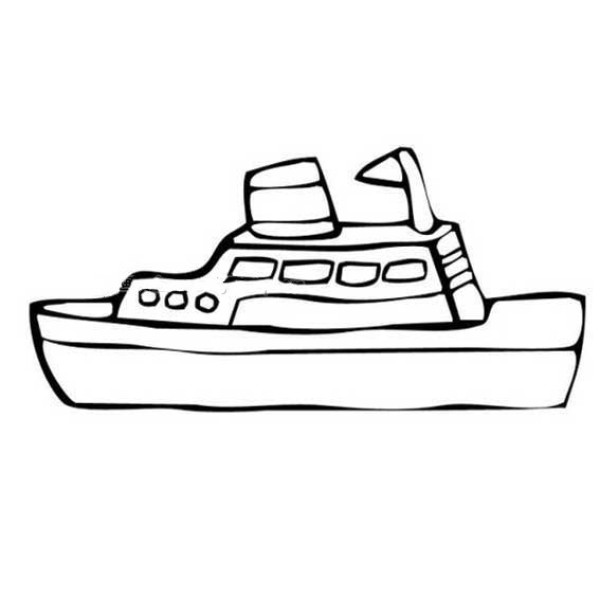 Simple strokes of small yacht