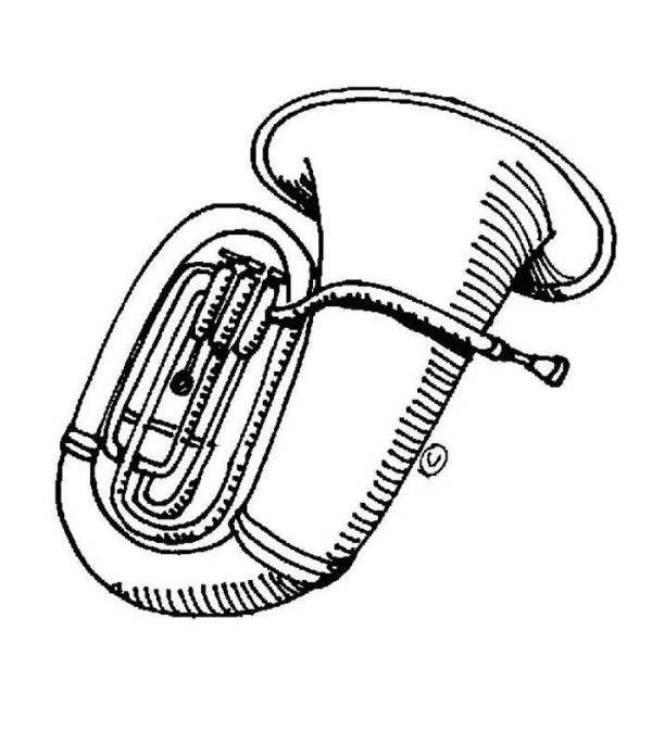 Simple strokes of French horn pictures