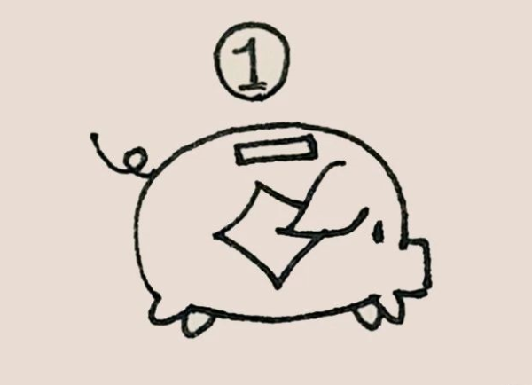 Simple drawing piggy bank