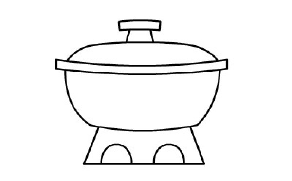 Childrens simple drawing method of hot pot