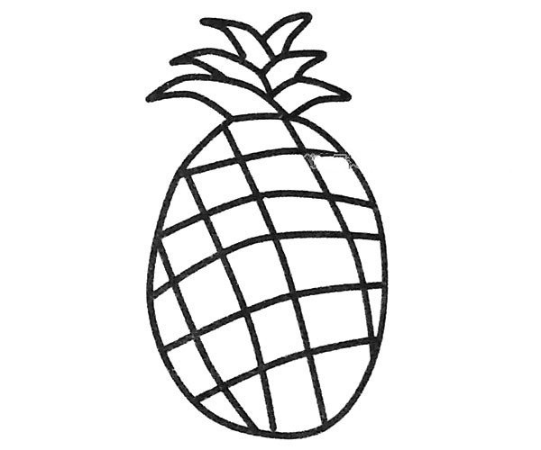 Five beautiful pineapple simple drawing pictures