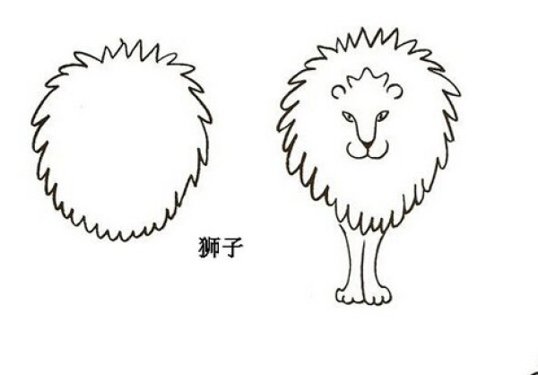 Draw a lion in two steps