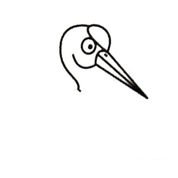 A complete collection of simple drawings of cranes and their drawing steps