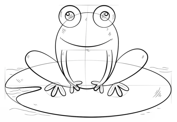 How to draw a frog with simple strokes