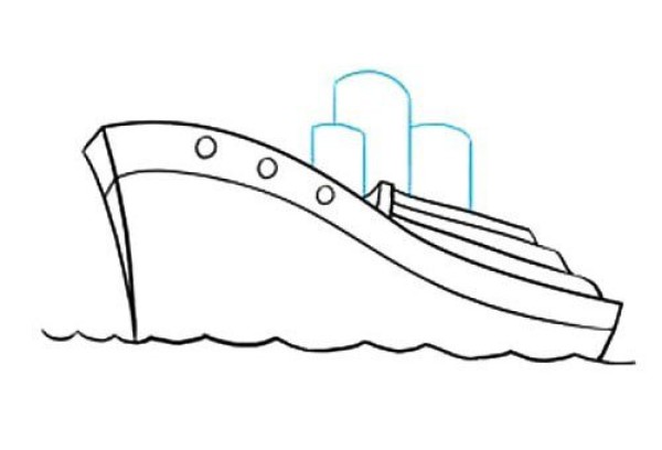 Simple drawing tutorial of ship