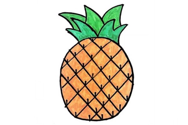 How to draw pineapple simple strokes