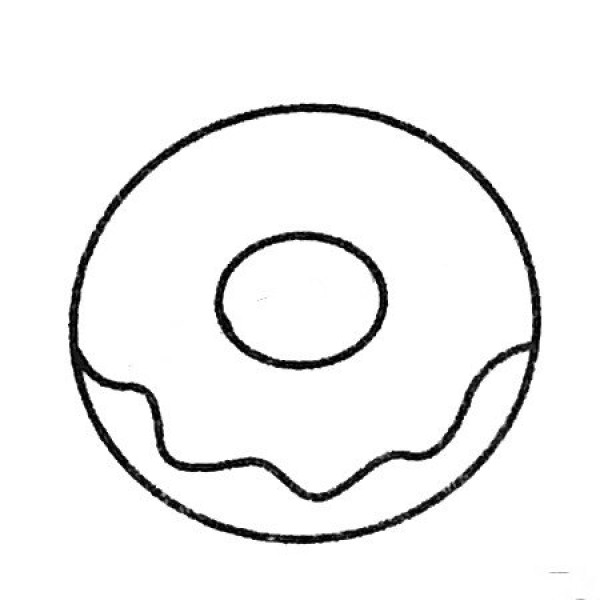 Complete collection of donut simple strokes and drawing steps