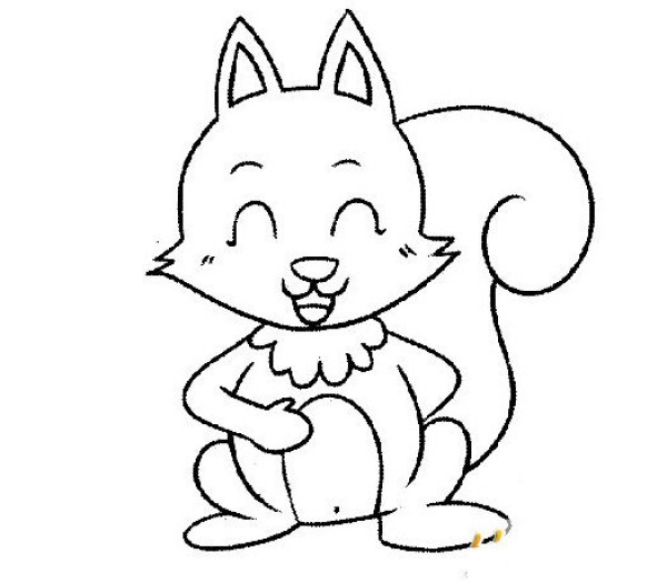 Cute animal simple drawing little squirrel