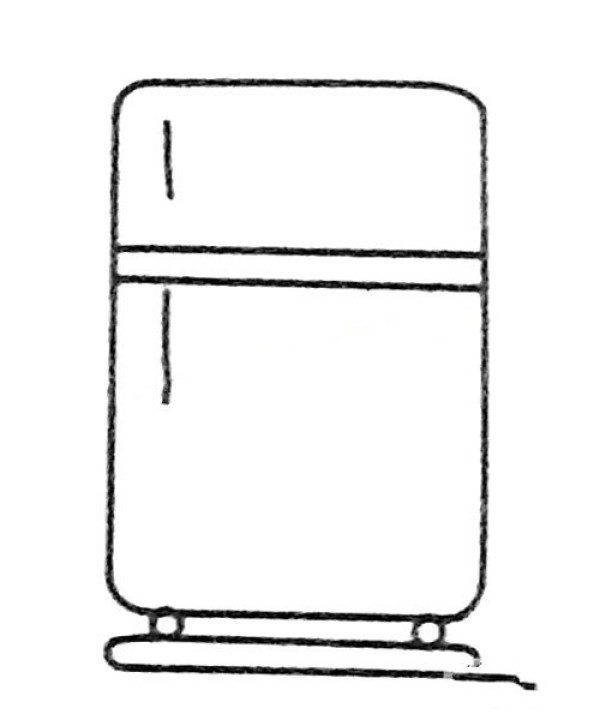 Complete collection of simple drawings of refrigerators and drawing steps