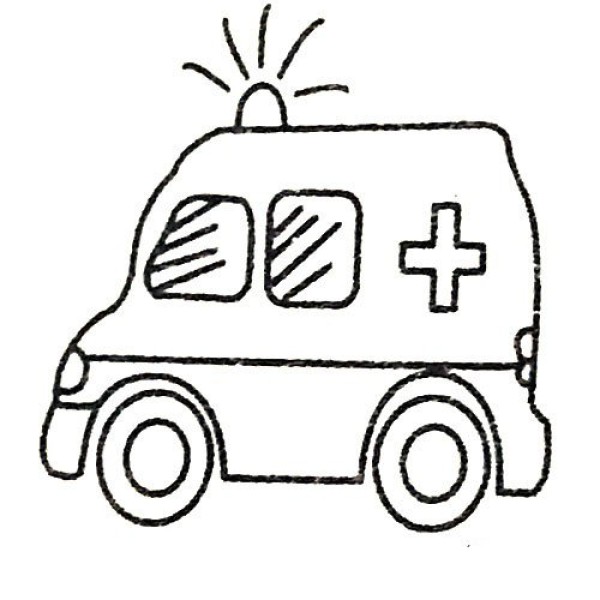 Complete collection of ambulance simple drawings and drawing steps