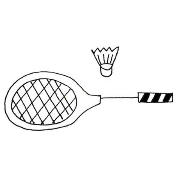 Simple strokes of badminton racket pictures