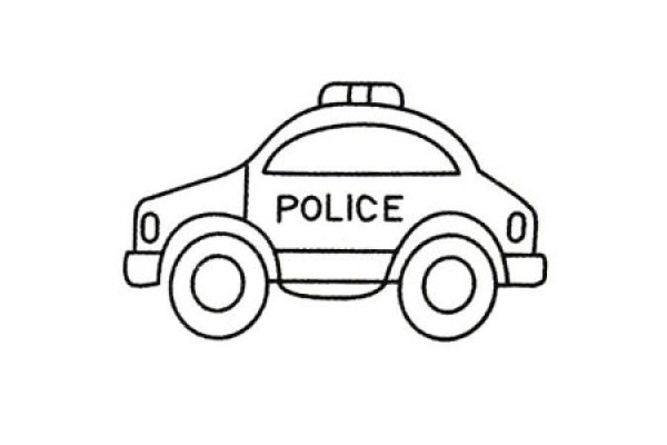 Complete collection of police car simple drawings and drawing steps