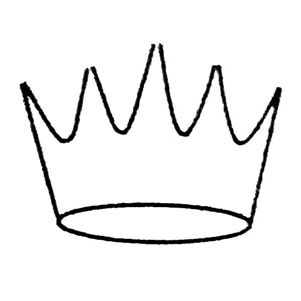 Complete collection of crown simple strokes and drawing steps