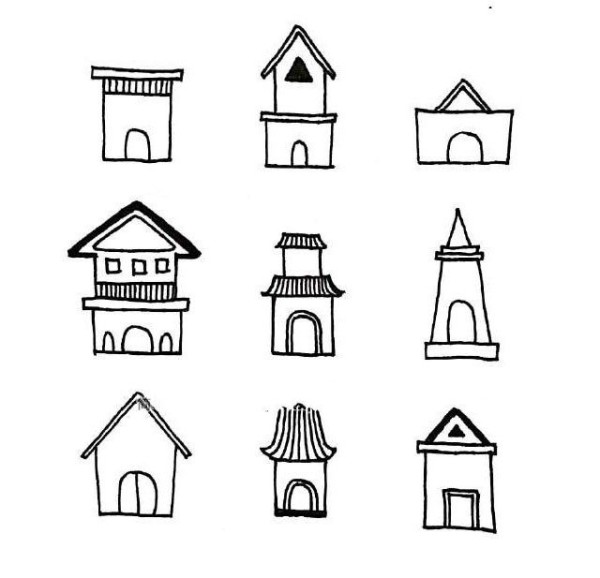 81 ways to draw a house, simple drawing pictures