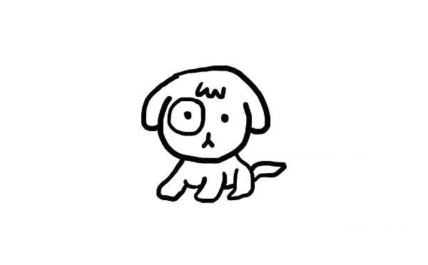 Childrens simple drawing puppy