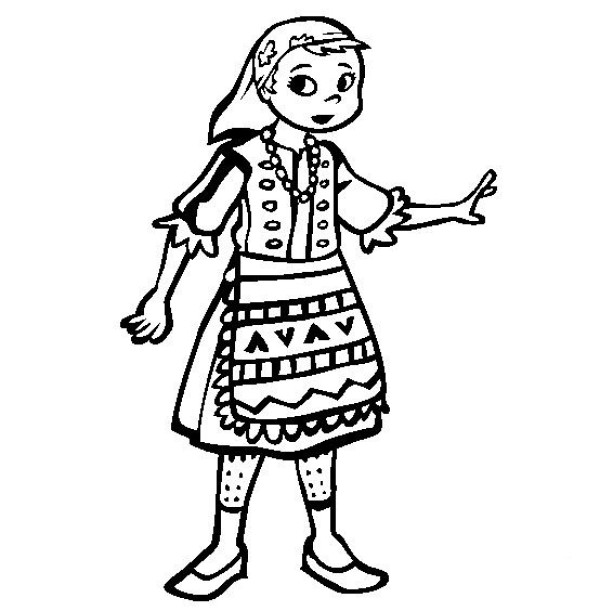 Simple drawings of the worlds national costumes Simple drawing pictures of Hungarian little girls