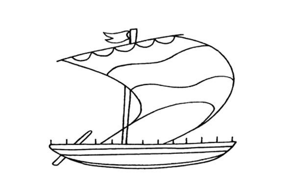 Simple and easy to learn sailing boat drawing