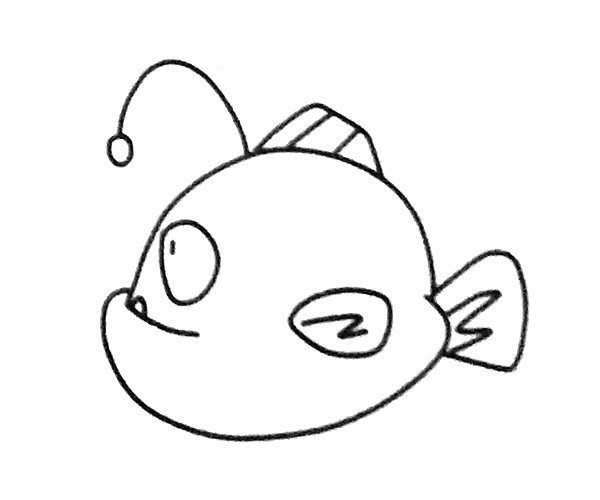 A set of simple drawing pictures of lantern fish