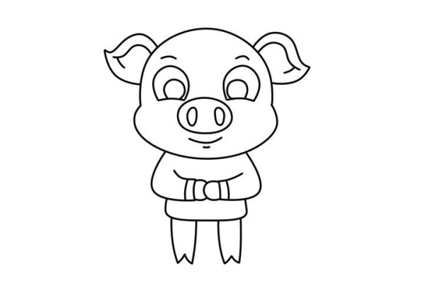 How to draw piggy greetings to the New Year