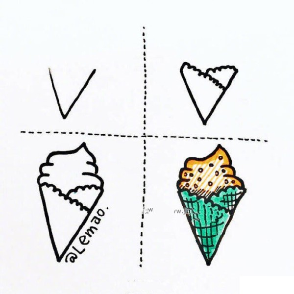 How to draw ice cream and popsicles in simple strokes