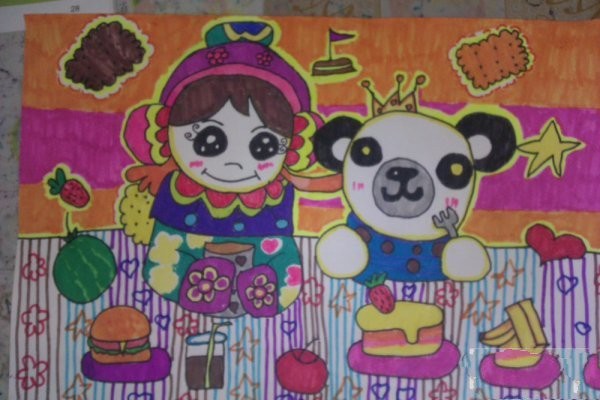 Childrens drawings of Mid-Autumn Festival - Mid-Autumn Festival Food Festival