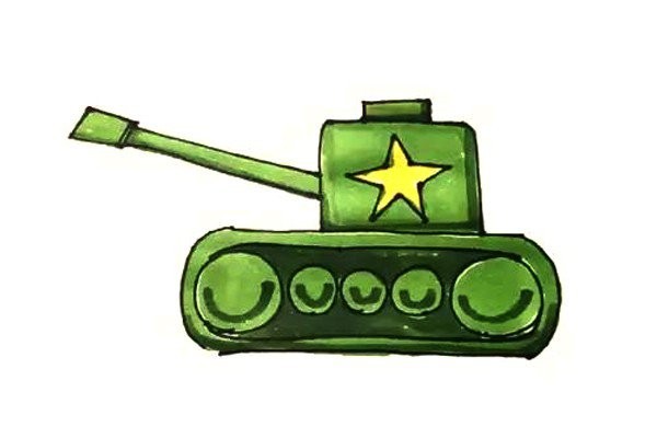 Draw a tank with simple strokes