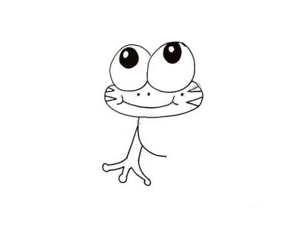 Draw a cute frog with big eyes