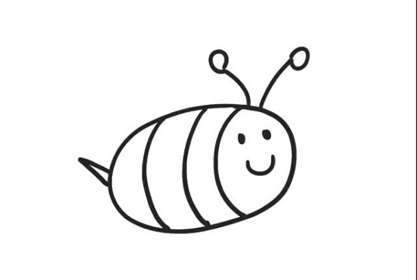 How to draw a little bee with simple strokes