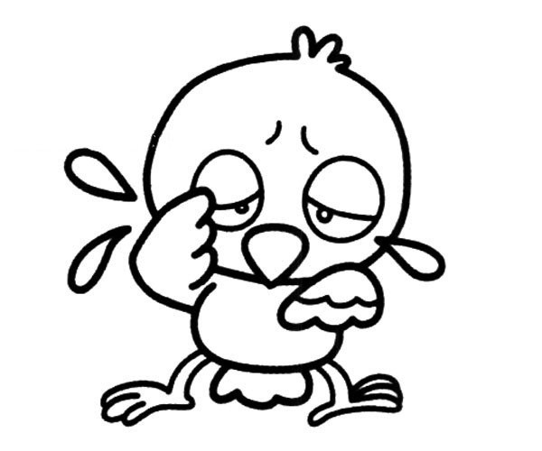 Crying chick simple drawing picture