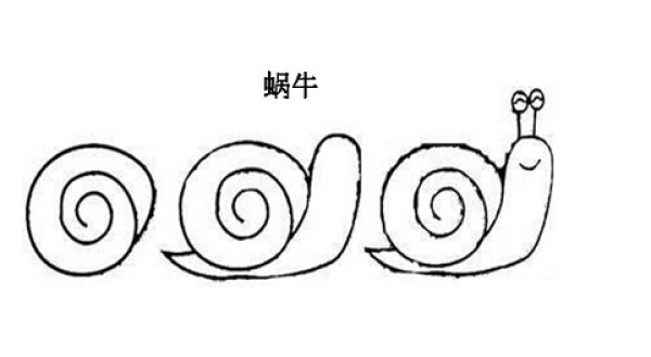 Draw a snail in three steps