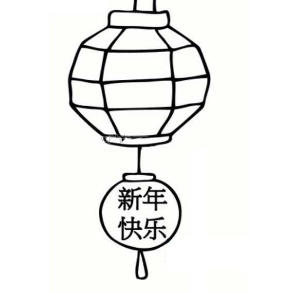 Simple drawing of lanterns celebrating the Spring Festival