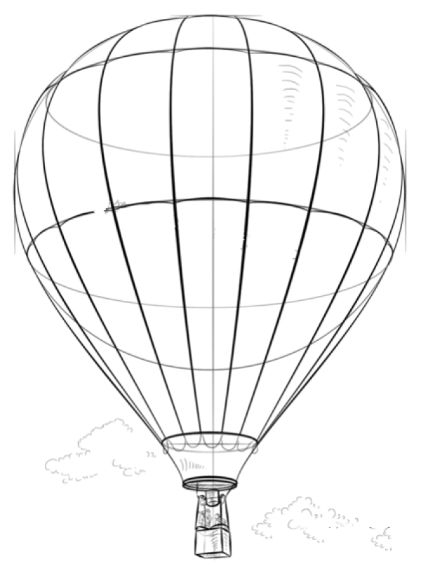 How to draw a hot air balloon