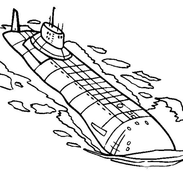 Simple drawing of transportation means Simple drawing of Typhoon-class nuclear submarine