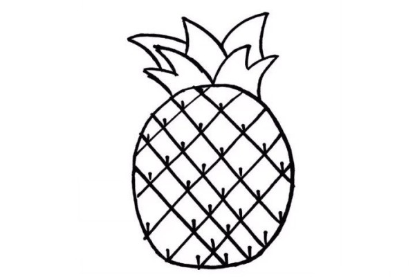 How to draw pineapple simple strokes