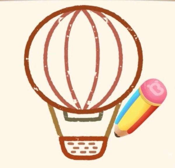 Magical simple drawing hot air balloon