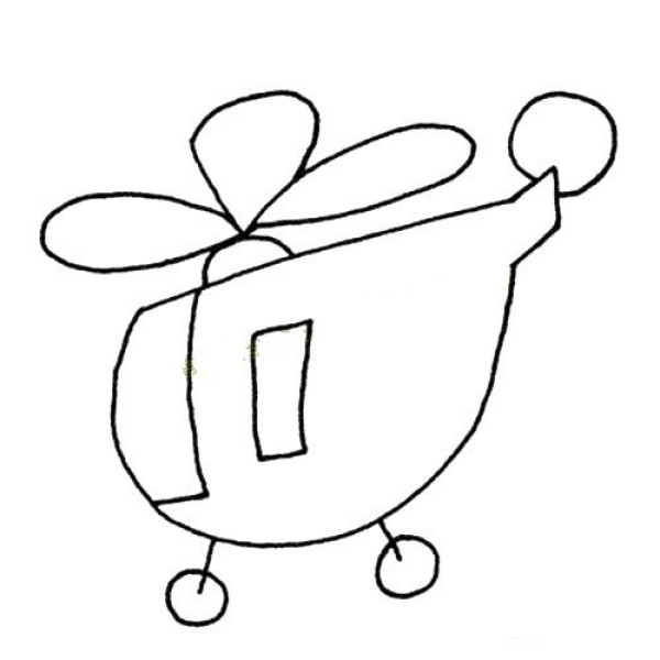 Q version helicopter simple strokes picture