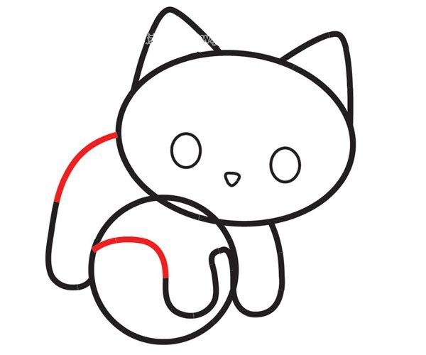 How to draw a cute kitten playing on a football