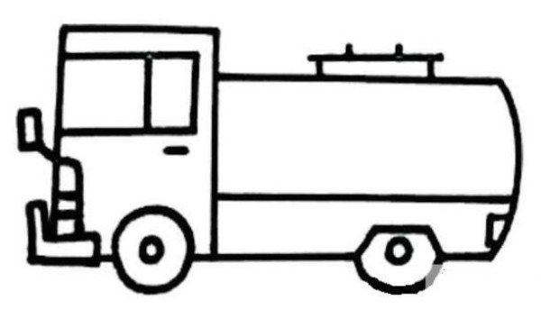 Simple drawing of a small truck driving