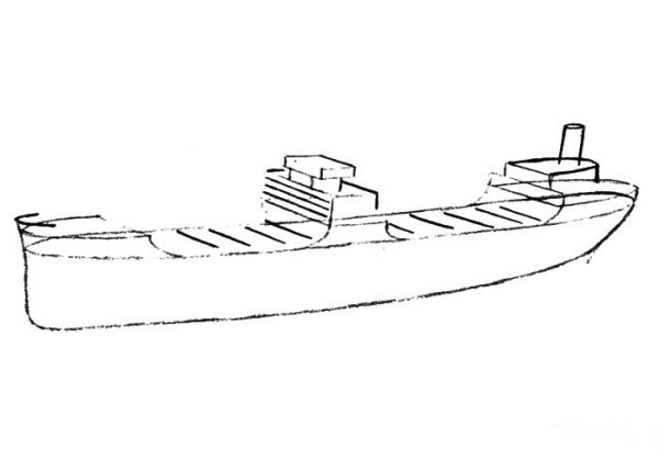 Steps to draw a ship with simple strokes