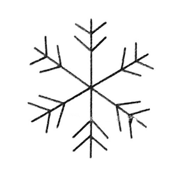 Complete collection of snowflake simple strokes and drawing steps