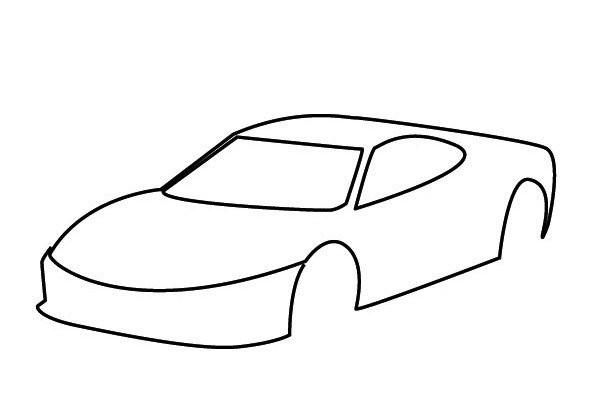 Draw a cool simple drawing of a Porsche sports car in just a few steps