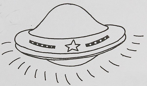 Childrens simple drawings of spaceships